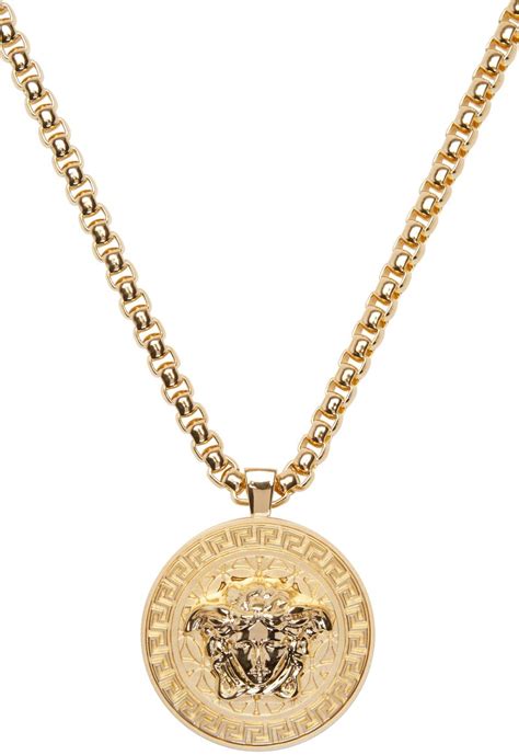 fake versace mens necklace|14k gold Versace pendant.